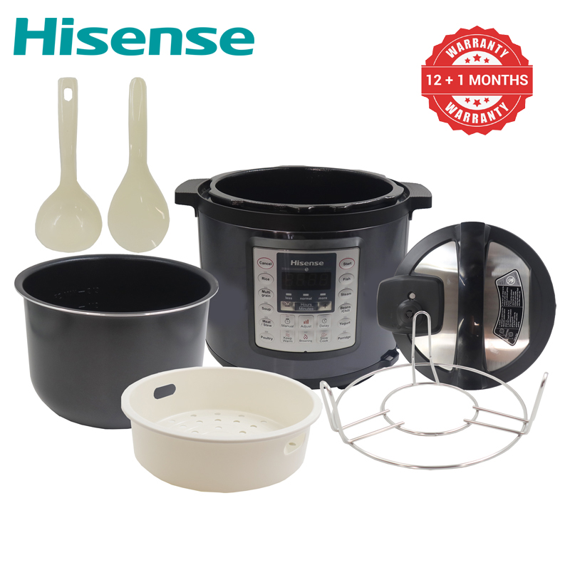 Hisense 6L Rice Cooker Electric Pressure Cooker 1000W Classic Kitchen Cooking Pot  HMC6MBK