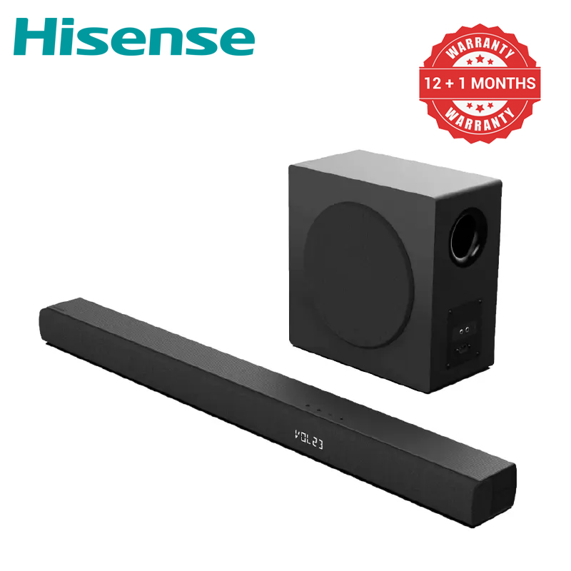 Hisense 3.1CH HS3100 Soundbar 480W  Bluetooth Enabled, Dolby Audio, Sound Bar, DTS Virtual:X, Wireless Subwoofer, Powerful Bass