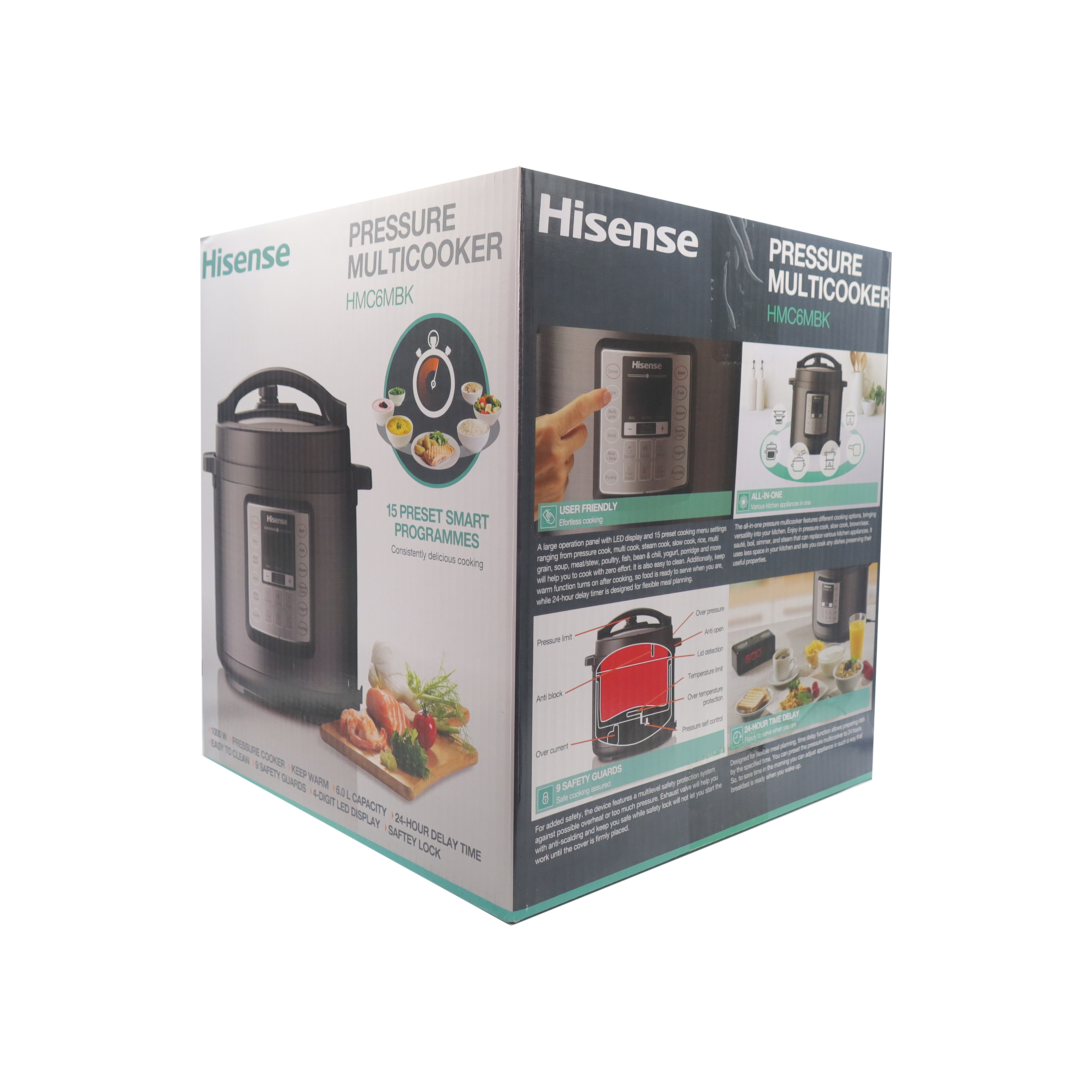 Hisense 6L Rice Cooker Electric Pressure Cooker 1000W Classic Kitchen Cooking Pot  HMC6MBK