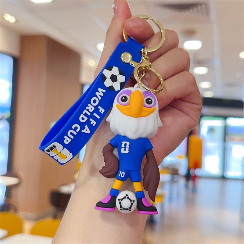 2026 World Cup Football Star Keychain | World Cup Themed Bag & Keyring Accessory | Messi & Ronaldo Figurine, Durable PVC Charm, Backpack Charm for Soccer Fans