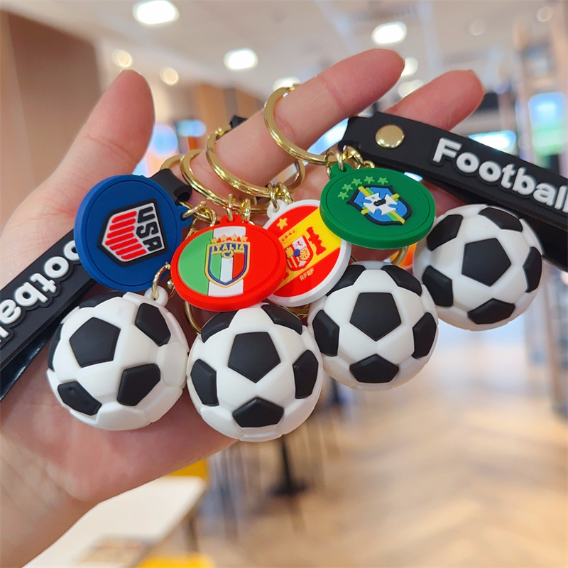 2026 World Cup Football Star Keychain | World Cup Themed Bag & Keyring Accessory | Messi & Ronaldo Figurine, Durable PVC Charm, Backpack Charm for Soccer Fans