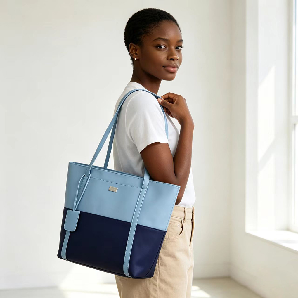 CALLA Handbags for Ladies PU Leather Large Capacity Tote Single Shoulder Bags for Women New women's bag The same bag is fashionable, versatile, fashionable bag Simple casual shoulder bag Contrast