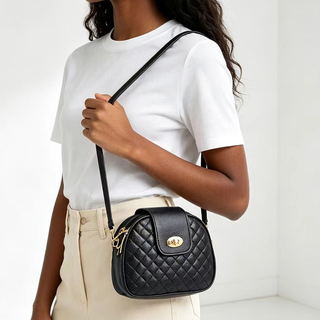 Crossbody Bags Fine Workmanship Daily With Three Layers Of Buckle Multi-Zipper Opening And Closing Simple Travel Party Small Round Bag