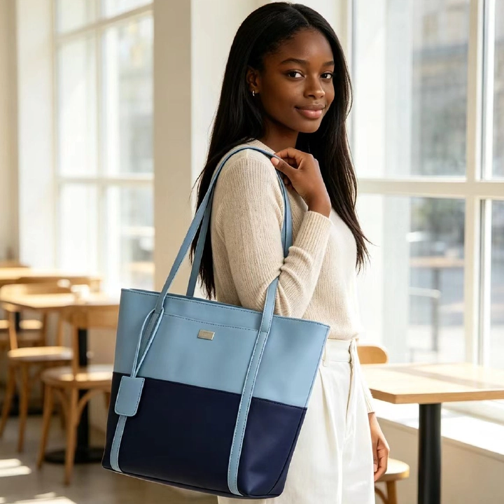 CALLA Handbags for Ladies PU Leather Large Capacity Tote Single Shoulder Bags for Women New women's bag The same bag is fashionable, versatile, fashionable bag Simple casual shoulder bag Contrast