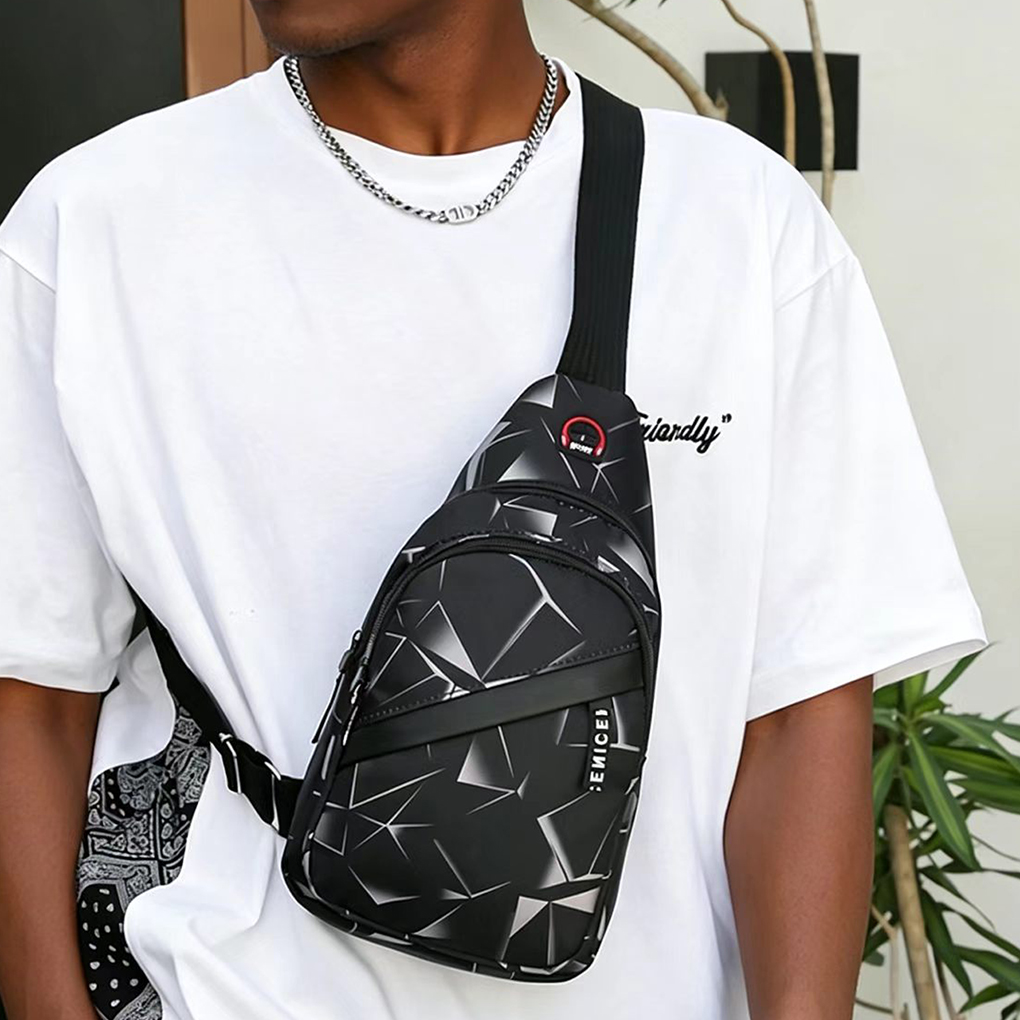 Cross-Body Sling Bags Wear-Resistant Oxford Fabric Double Zipper Workmanship Fine Lightweight Outdoor Leisure Travel Sports Men's Single Shoulder Crossbody Bag