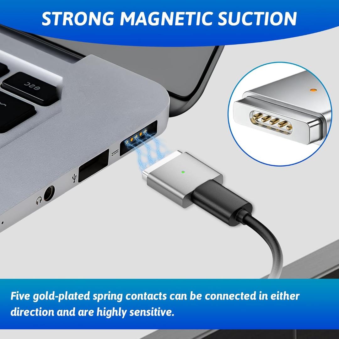 USB C to Magnetic Adapter for Magsafe 2, PD 100W Type C to Magnetic 2 Power Converter Quick Charge USB C to Magnetic Connection Replacement for MacBook Air Pro 2013-2015