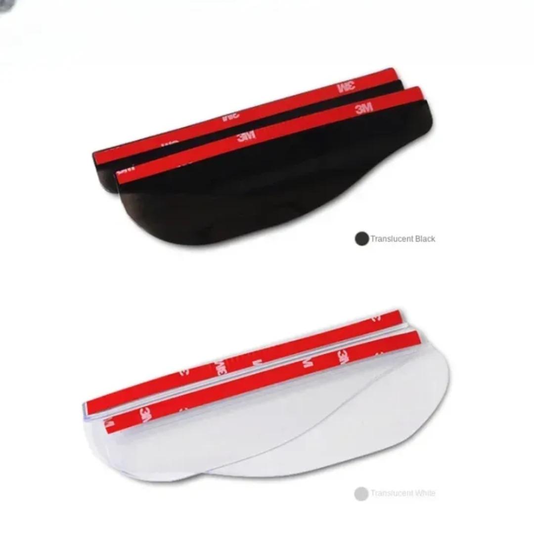 2Pcs Car Rearview Mirror Rain Guard Side Mirror Rain Shield Protector Deflector Weather Trim Clear and Black