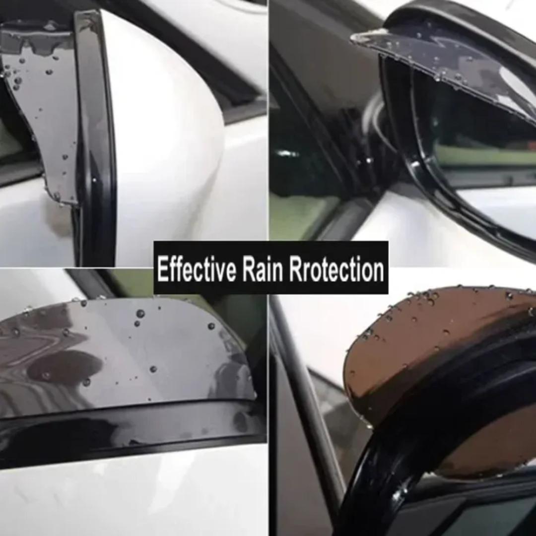 2Pcs Car Rearview Mirror Rain Guard Side Mirror Rain Shield Protector Deflector Weather Trim Clear and Black