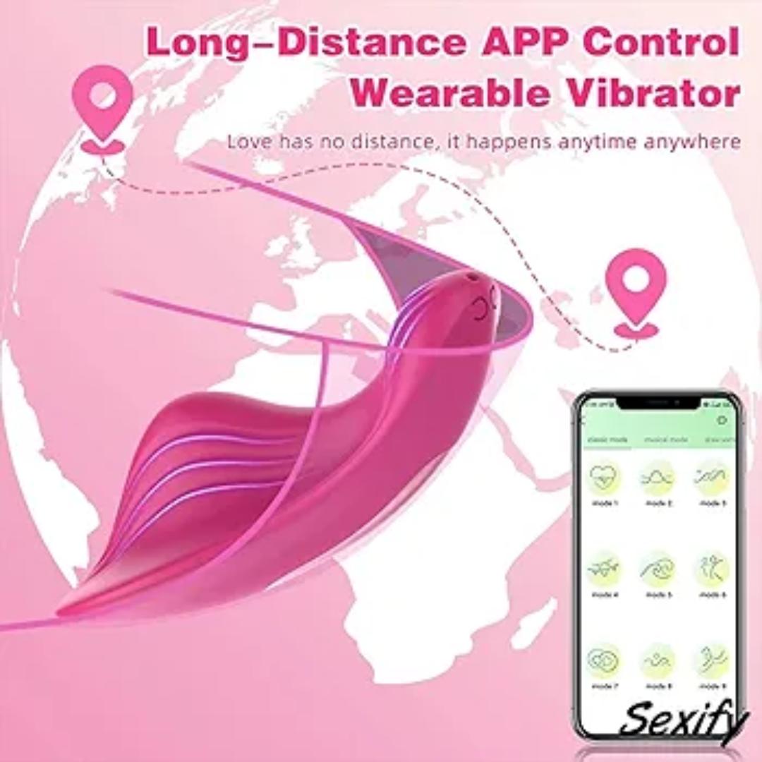 App Control Wearable G Spot Clit Vibrator Vibrating Panties, Silicone Clitoral Vagina Stimulator Teaser Adult Toy with 9 Vibration + Interactive Modes for Women Couple and Beginners Female Rechargeabl
