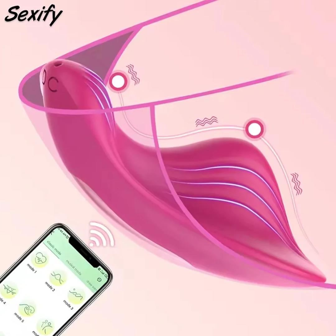 App Control Wearable G Spot Clit Vibrator Vibrating Panties, Silicone Clitoral Vagina Stimulator Teaser Adult Toy with 9 Vibration + Interactive Modes for Women Couple and Beginners Female Rechargeabl