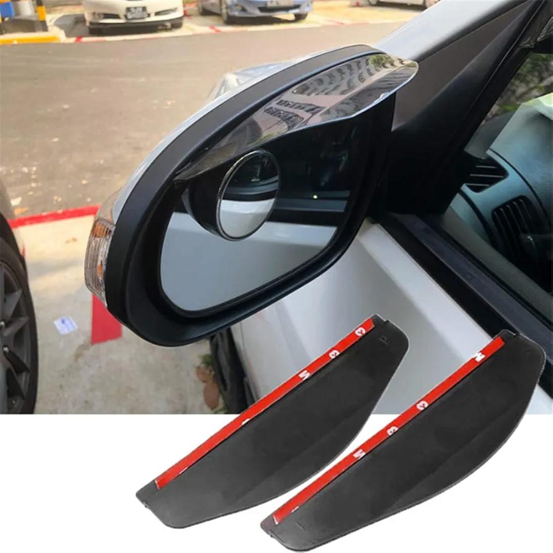2Pcs Car Rearview Mirror Rain Guard Side Mirror Rain Shield Protector Deflector Weather Trim Clear and Black
