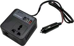 Car Inverter 12V 24V to 110V 220V, Charger Truck Power Converter USB, 100W Vehicle Power Supply Adapter