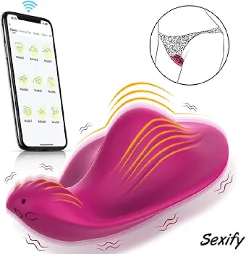 App Control Wearable G Spot Clit Vibrator Vibrating Panties, Silicone Clitoral Vagina Stimulator Teaser Adult Toy with 9 Vibration + Interactive Modes for Women Couple and Beginners Female Rechargeabl