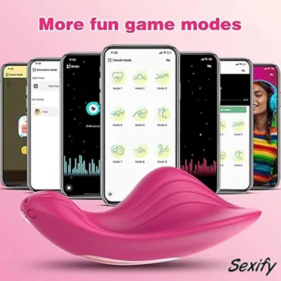 App Control Wearable G Spot Clit Vibrator Vibrating Panties, Silicone Clitoral Vagina Stimulator Teaser Adult Toy with 9 Vibration + Interactive Modes for Women Couple and Beginners Female Rechargeabl
