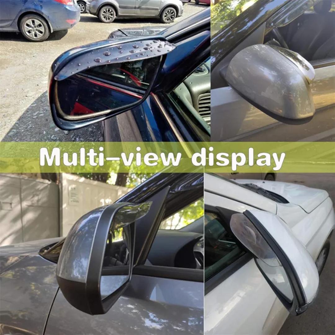 2Pcs Car Rearview Mirror Rain Guard Side Mirror Rain Shield Protector Deflector Weather Trim Clear and Black