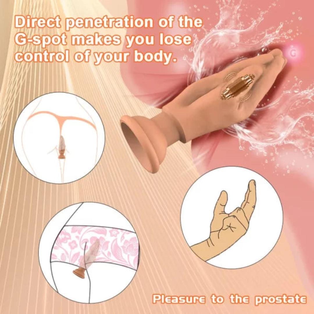 Vibrating Prayer Hand Suction Anal Plug - Fist Dildo vibrator