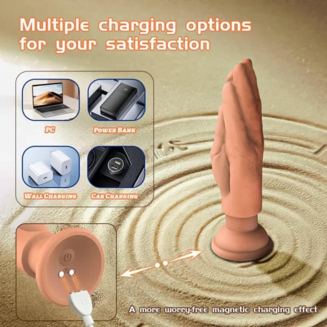 Vibrating Prayer Hand Suction Anal Plug - Fist Dildo vibrator