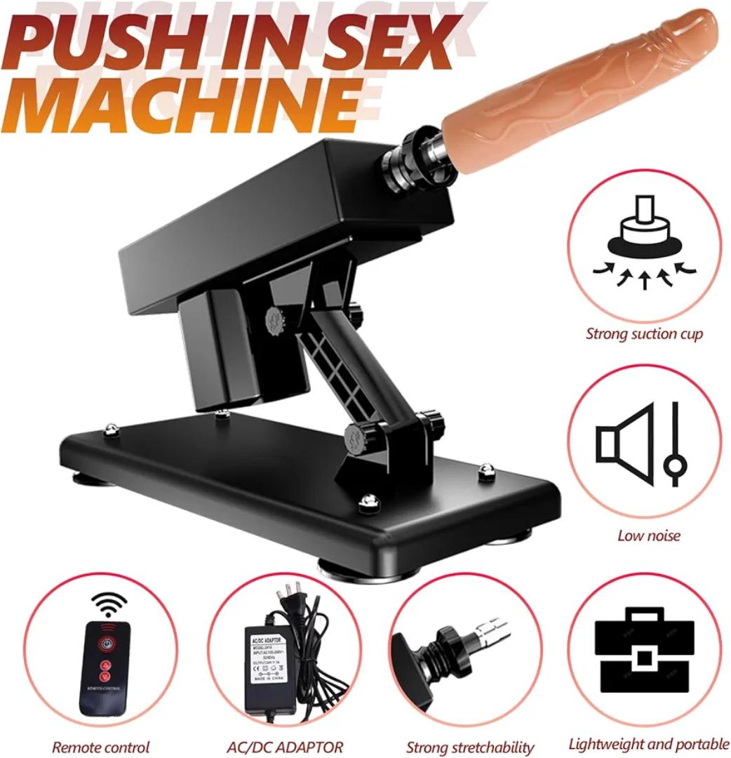 Sex Machine Thrusting Automatic Dildo Machine,Sex Machine with 1 Realistic Dildo Attachments Fuck Machine with 3XLR Connector for Men Women/Lesbian