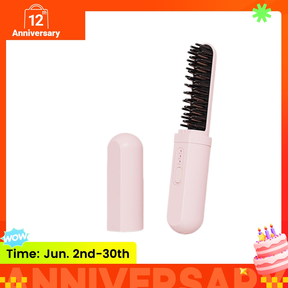 Hair Straightener Comb Electric Curling Brush New Capsule Straight Comb Negative Iron Hair Care Home Wireless Portable Hair Straightener Straight Roll Dry Wet Dual Use Hair Styling Tools