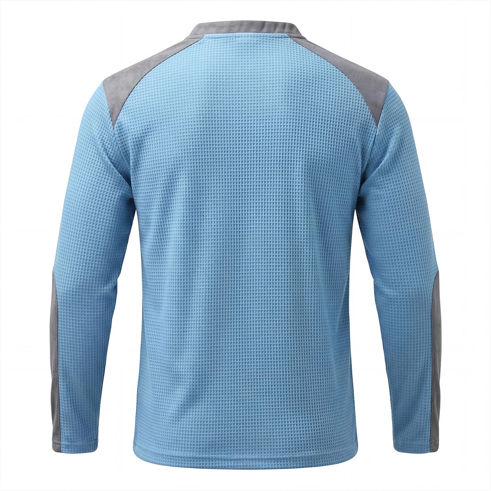 Men's Clothing Tops Sweatshirts Men's Drawstring Top Waffle Color Blocked Long Sleeved Shirt Plus Size Casual Sports American Long Sleeved Shirt