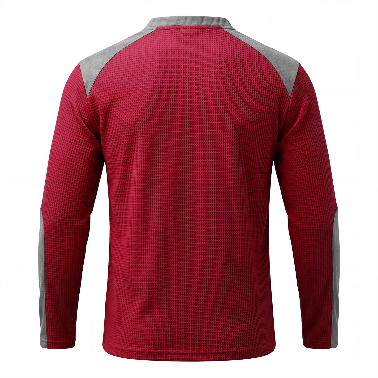 Men's Clothing Tops Sweatshirts Men's Drawstring Top Waffle Color Blocked Long Sleeved Shirt Plus Size Casual Sports American Long Sleeved Shirt