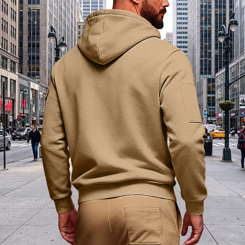 Men's Clothing Tops Jackets Coats Men's Loose Hoodie with Zipper Side Pocket Cardigan Sports Plus Size Casual Sweatshirt Jacket