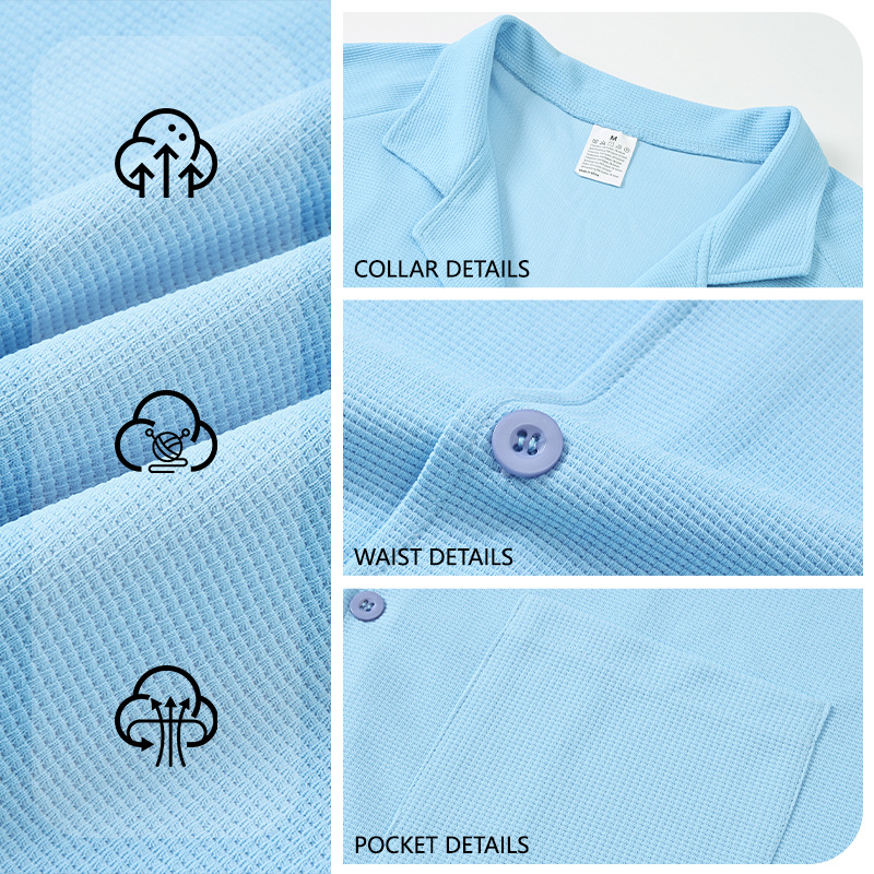 Men's Clothing Tops Jackets Coats Men's Waffle Pattern Single-Breasted Double Pocket Business Casual Long Sleeve Coat