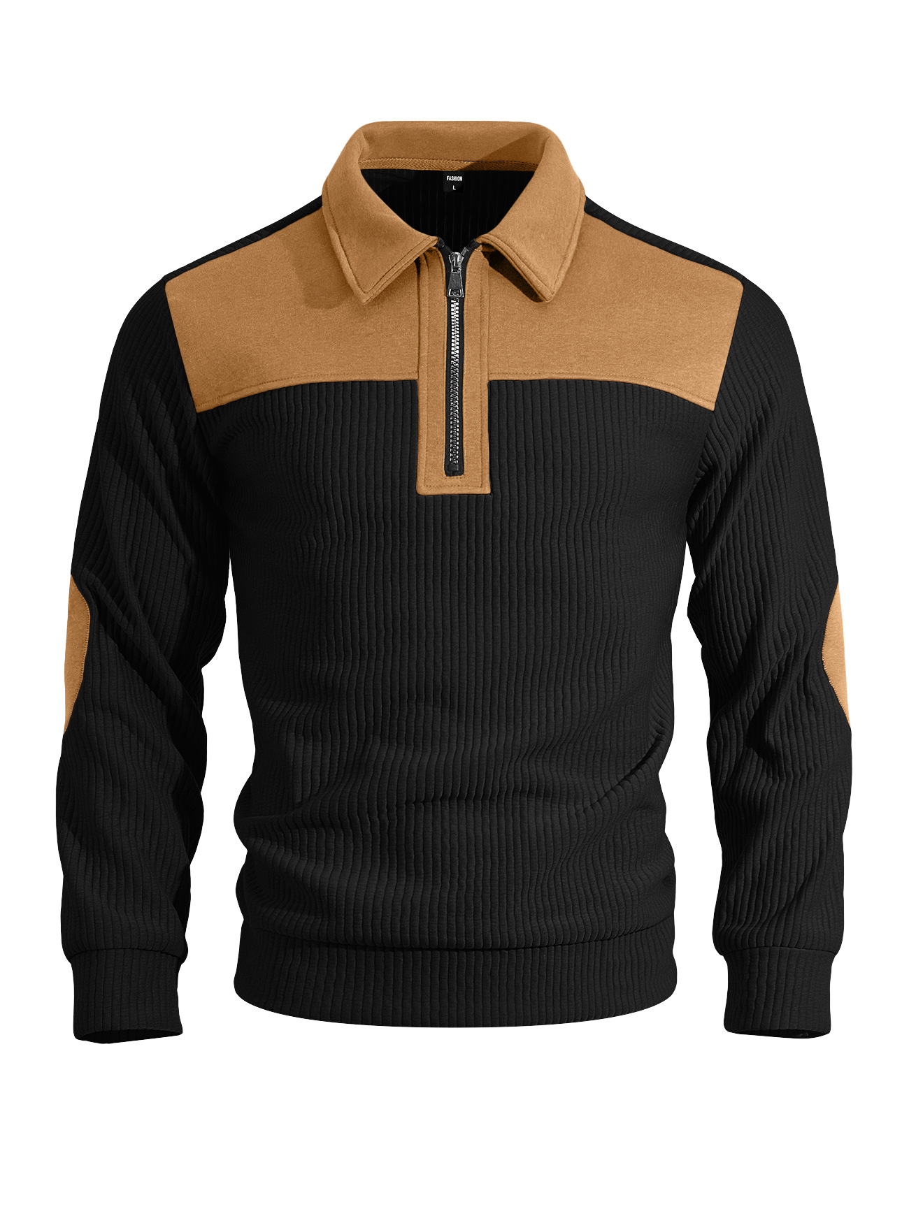 Men's Clothing Tops Sweatshirts Hoodies New Sweater Lapel Patchwork Casual Commute Sports Zip-Up Hoodie for Autumn Winter
