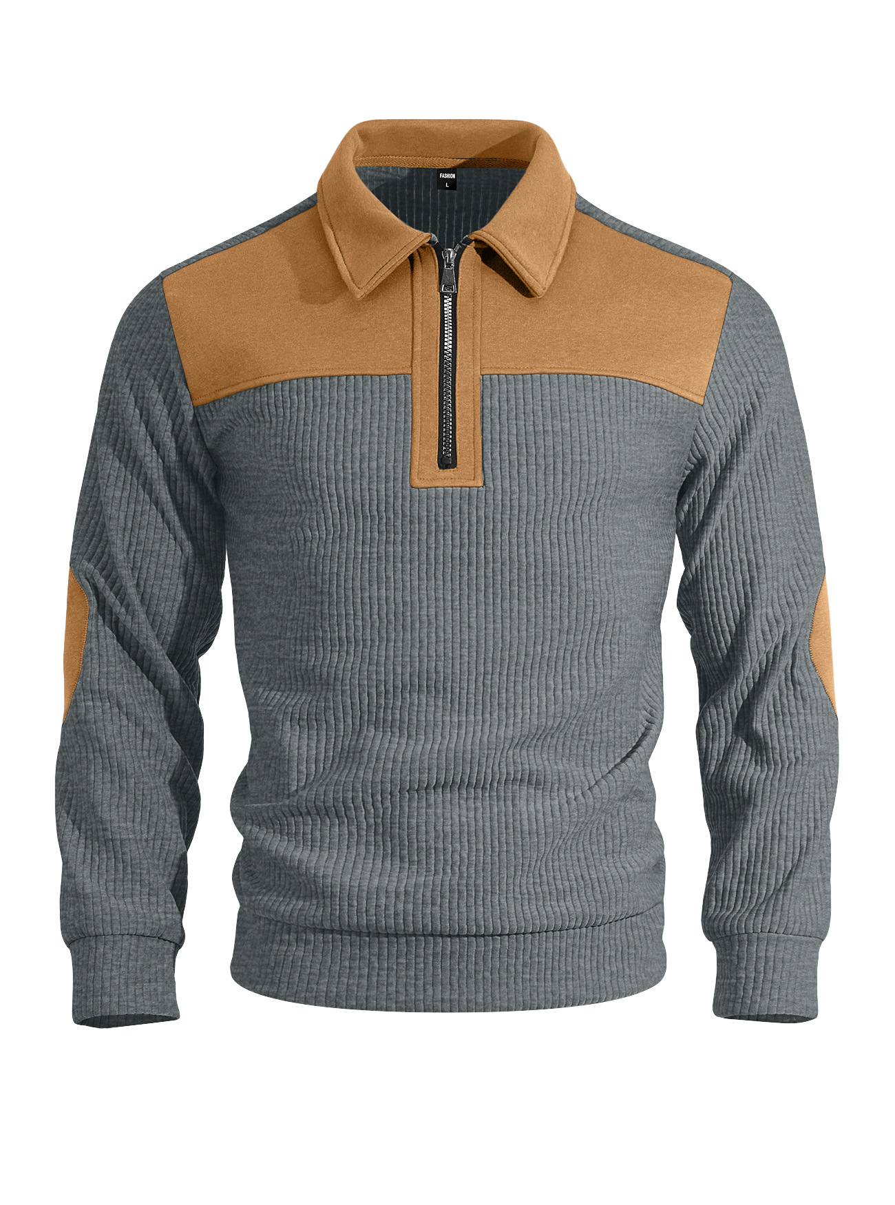 Men's Clothing Tops Sweatshirts Hoodies New Sweater Lapel Patchwork Casual Commute Sports Zip-Up Hoodie for Autumn Winter