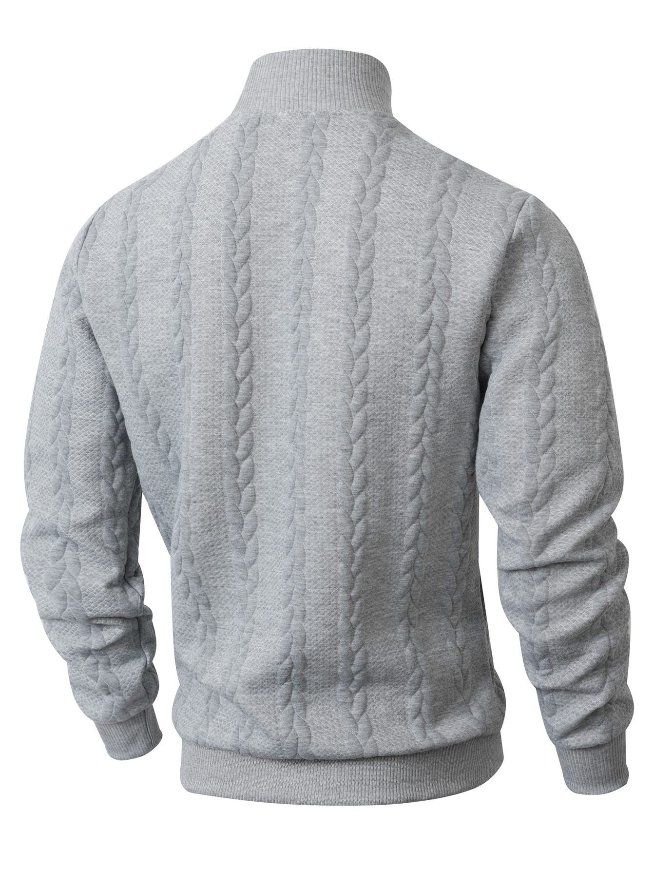 Men's Clothing Tops Sweaters Cardigans Jacquard Knit Sweater New Fall Winter Solid Color High-Neck Warm Casual Men's Long Sleeve Pullover