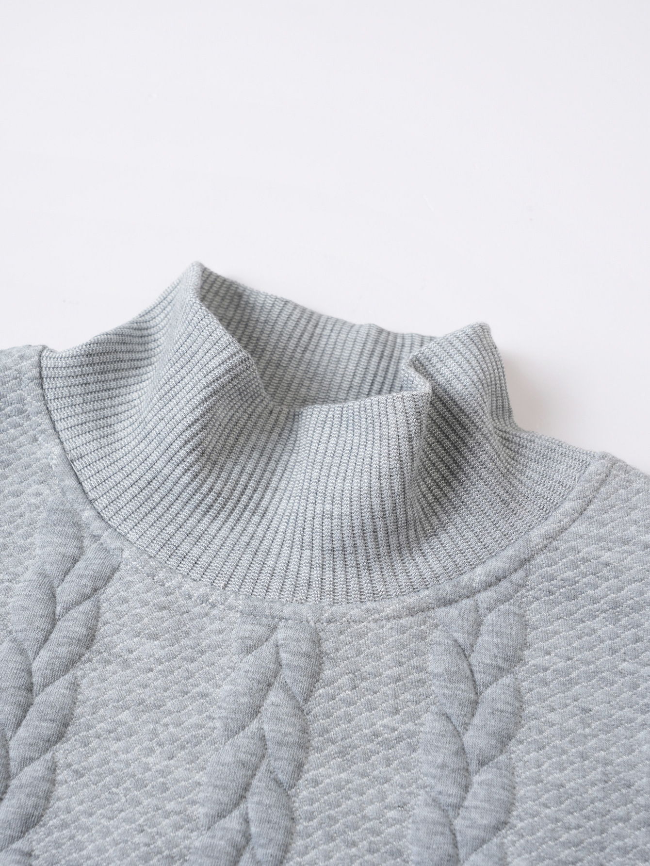 Men's Clothing Tops Sweaters Cardigans Jacquard Knit Sweater New Fall Winter Solid Color High-Neck Warm Casual Men's Long Sleeve Pullover