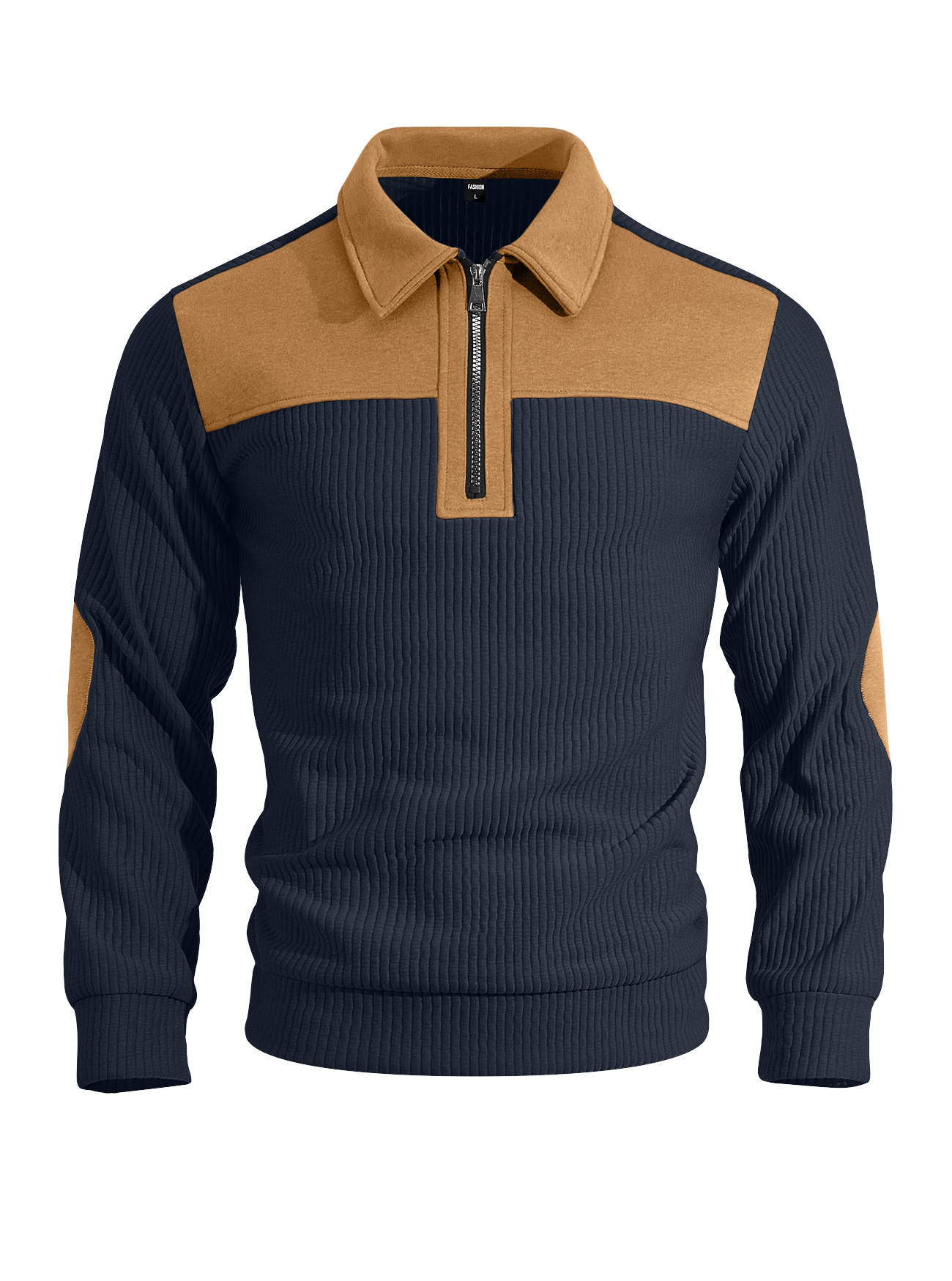 Men's Clothing Tops Sweatshirts Hoodies New Sweater Lapel Patchwork Casual Commute Sports Zip-Up Hoodie for Autumn Winter