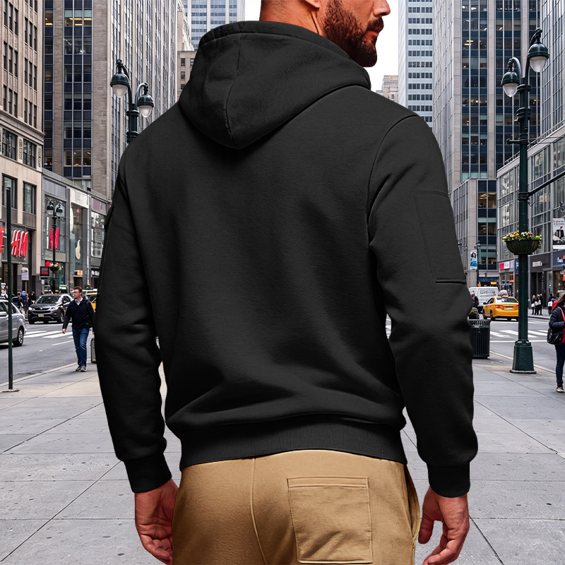 Men's Clothing Tops Jackets Coats Men's Loose Hoodie with Zipper Side Pocket Cardigan Sports Plus Size Casual Sweatshirt Jacket