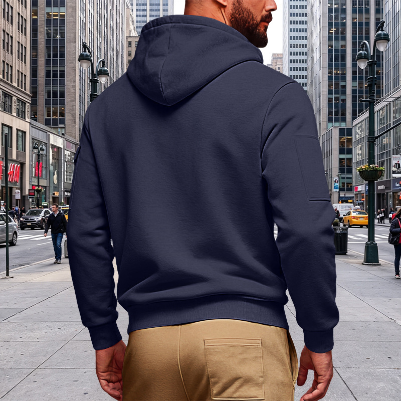 Men's Clothing Tops Jackets Coats Men's Loose Hoodie with Zipper Side Pocket Cardigan Sports Plus Size Casual Sweatshirt Jacket