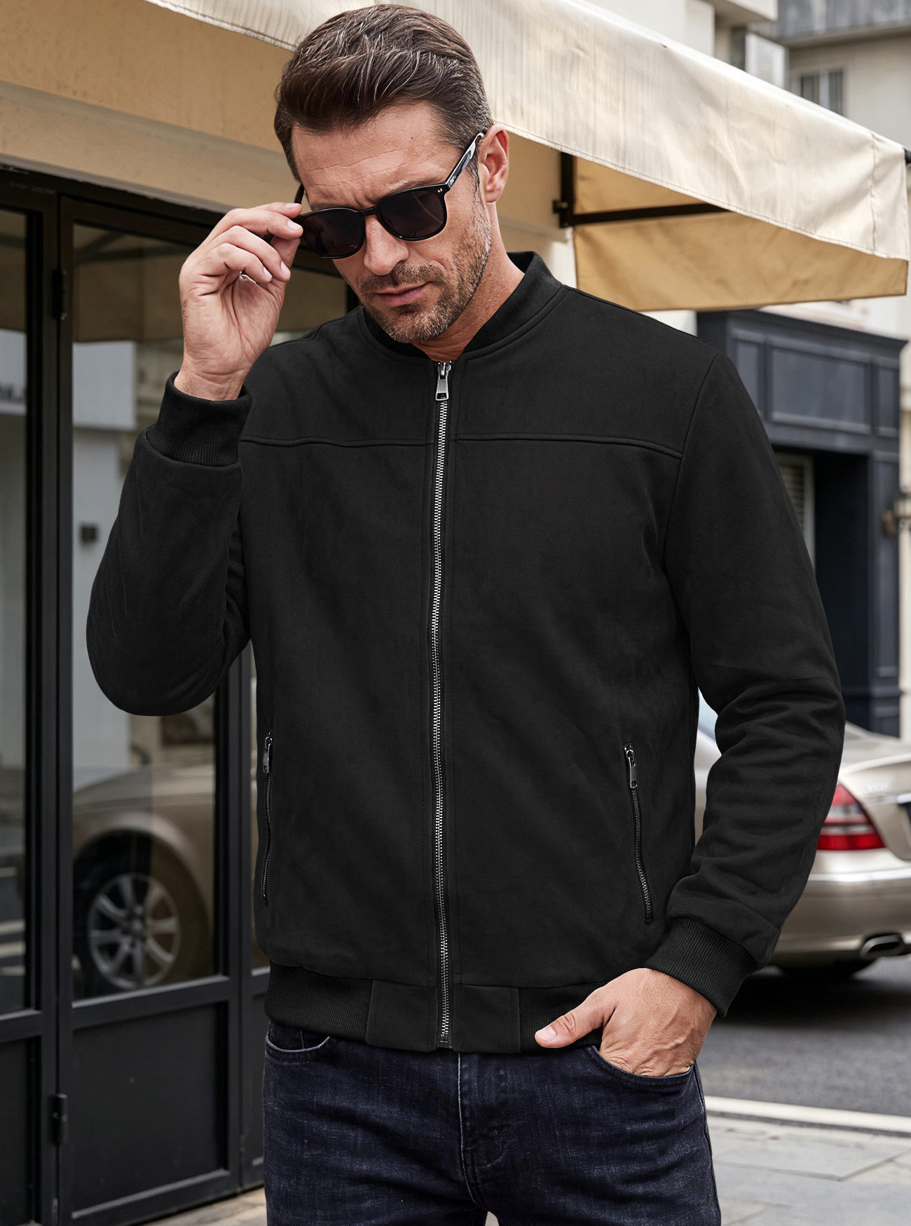 Men's Clothing Tops Jackets Coats Men's Spring Autumn Suede Pilot Jacket Retro Street Baseball Jacket Motorcycle Jacket Outerwear
