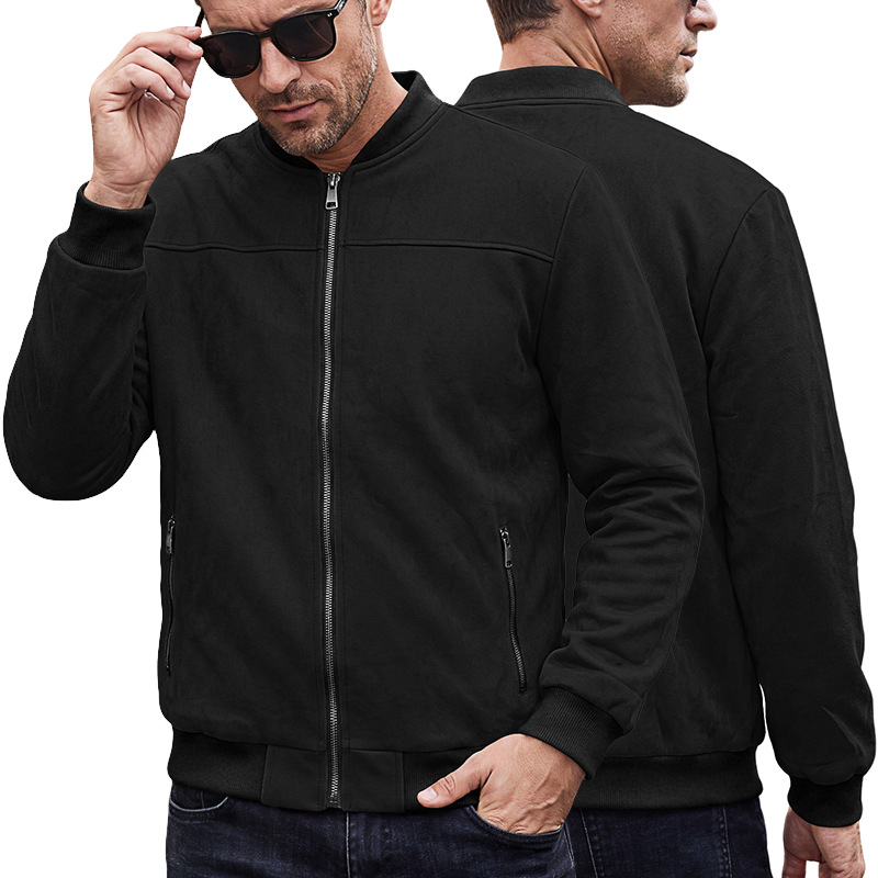 Men's Clothing Tops Jackets Coats Men's Spring Autumn Suede Pilot Jacket Retro Street Baseball Jacket Motorcycle Jacket Outerwear