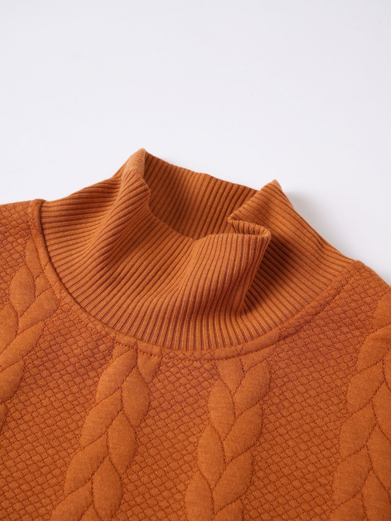Men's Clothing Tops Sweaters Cardigans Jacquard Knit Sweater New Fall Winter Solid Color High-Neck Warm Casual Men's Long Sleeve Pullover