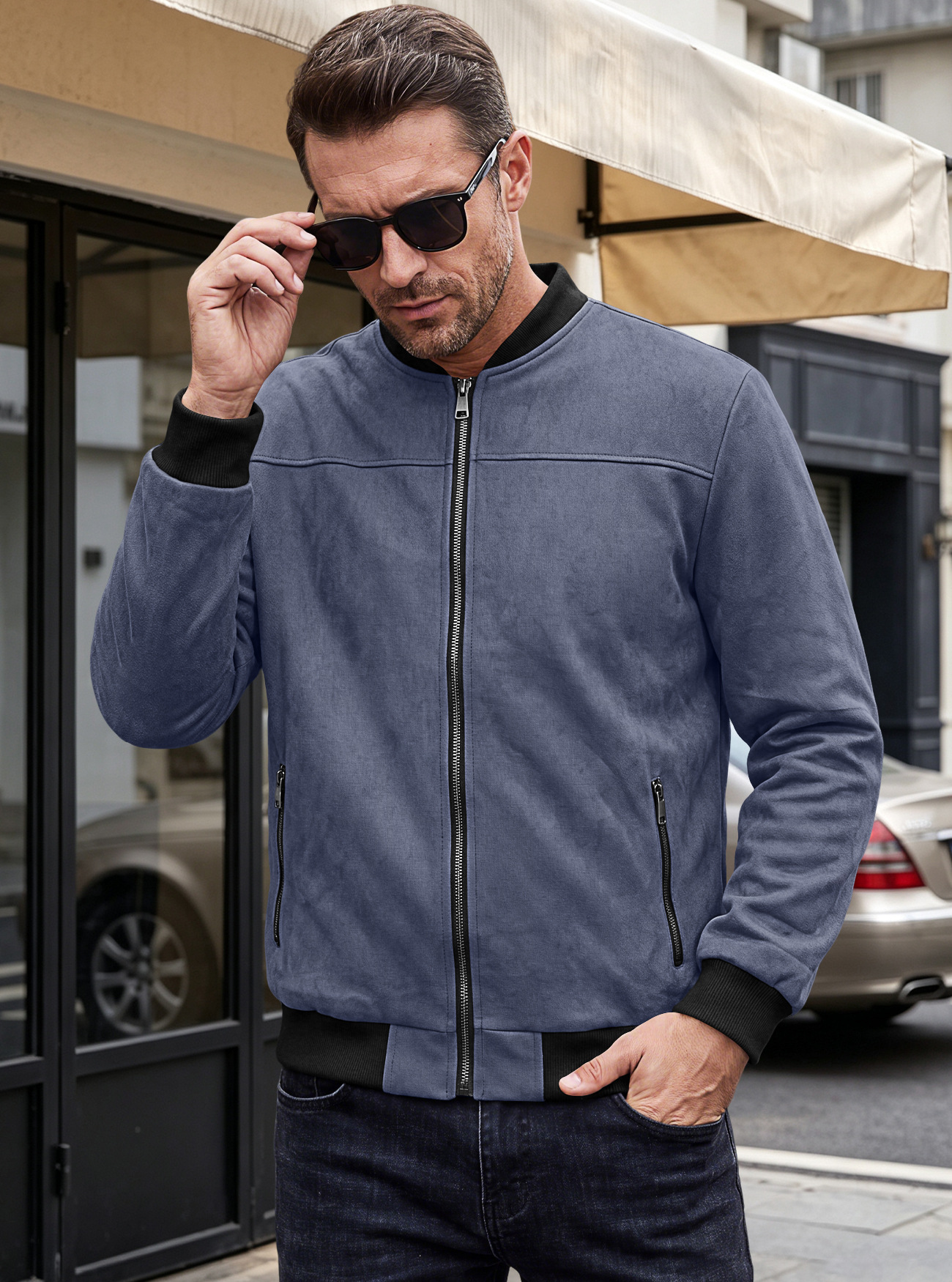 Men's Clothing Tops Jackets Coats Men's Spring Autumn Suede Pilot Jacket Retro Street Baseball Jacket Motorcycle Jacket Outerwear