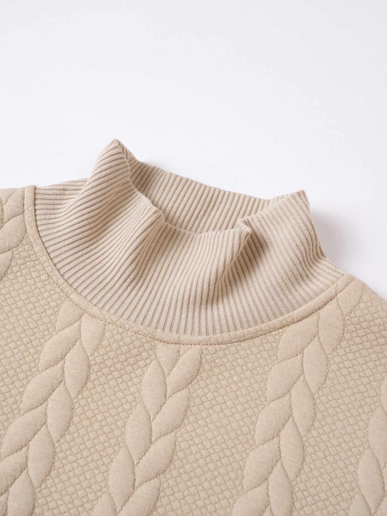Men's Clothing Tops Sweaters Cardigans Jacquard Knit Sweater New Fall Winter Solid Color High-Neck Warm Casual Men's Long Sleeve Pullover