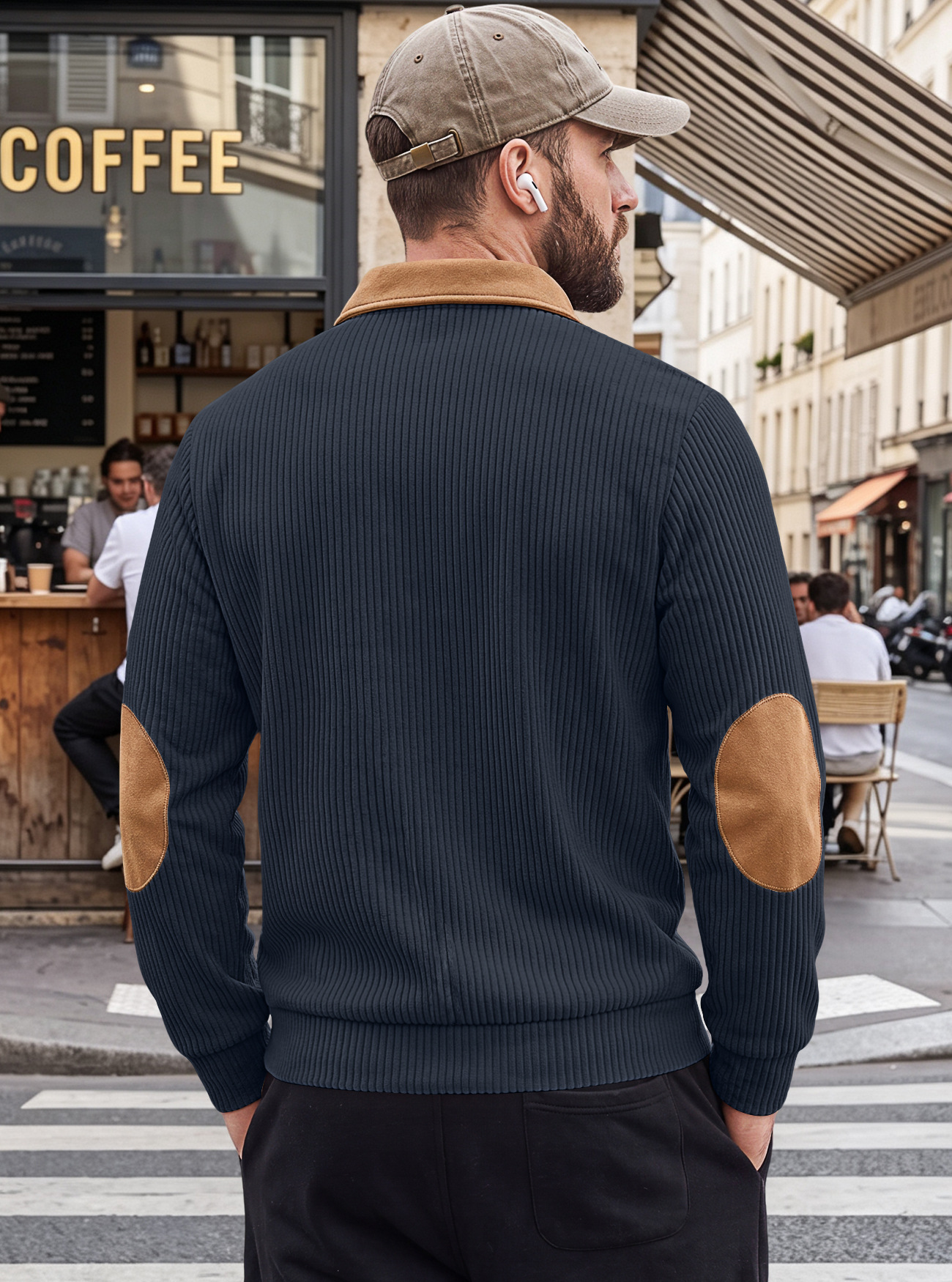 Men's Clothing Tops Sweatshirts Hoodies New Sweater Lapel Patchwork Casual Commute Sports Zip-Up Hoodie for Autumn Winter