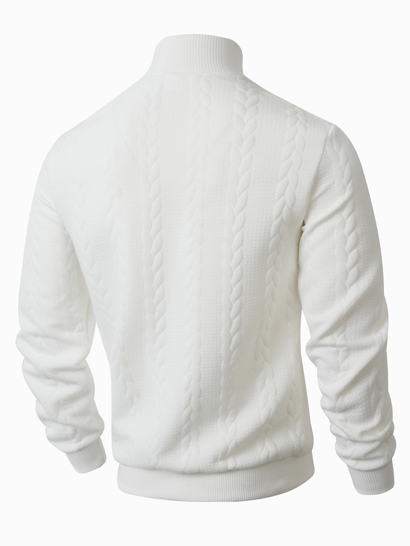 Men's Clothing Tops Sweaters Cardigans Jacquard Knit Sweater New Fall Winter Solid Color High-Neck Warm Casual Men's Long Sleeve Pullover