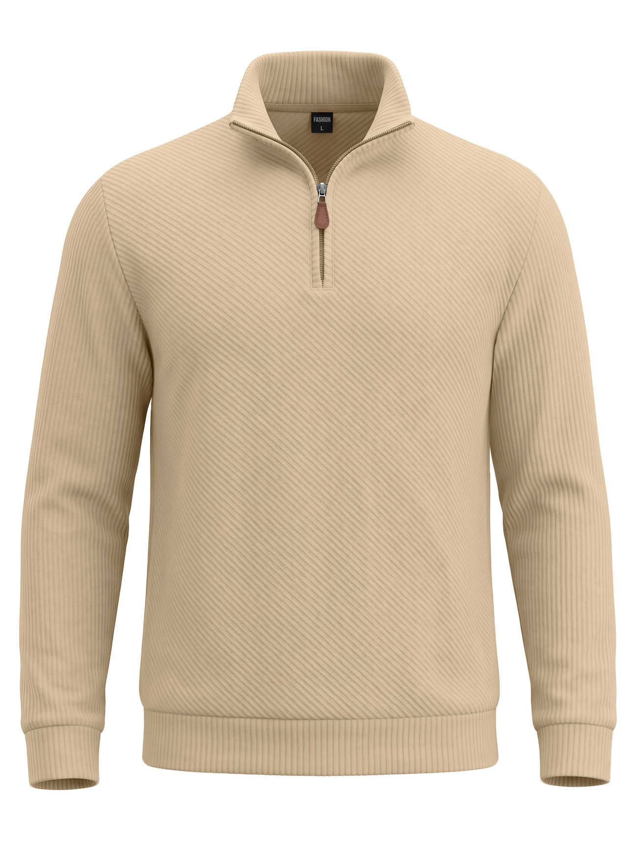 Men's Clothing Tops Sweatshirts Men's American Flannel Texture Half-Zip Stand-Up Collar Long Sleeve Oversized Casual Pullover Shirts