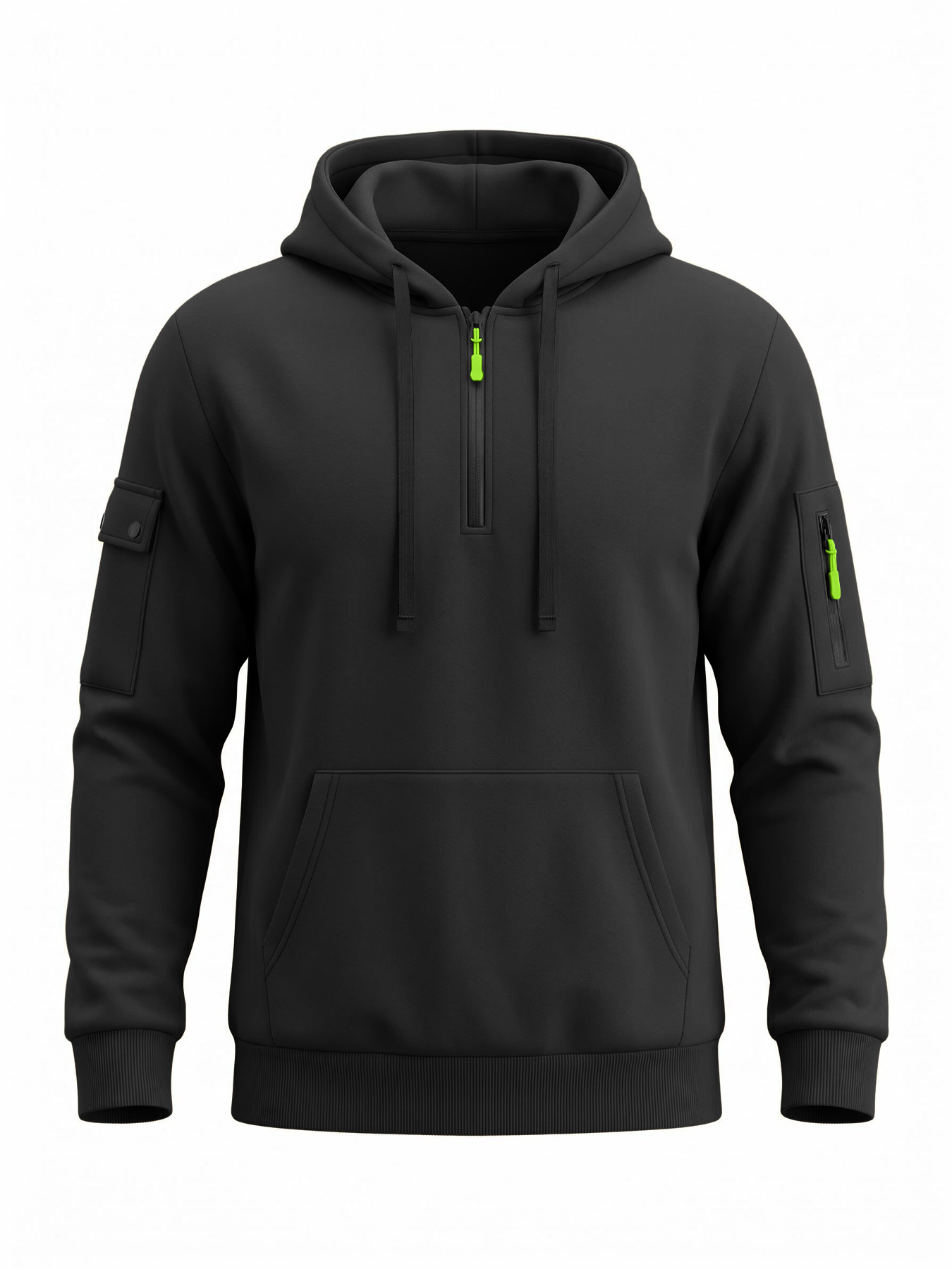 Men's Clothing Tops Sweatshirts Hoodies  Men's Autumn Winter Solid Color Drawstring Hooded Long Sleeve Sweatshirt with Side Zip Thickened Casual Sports Pullover