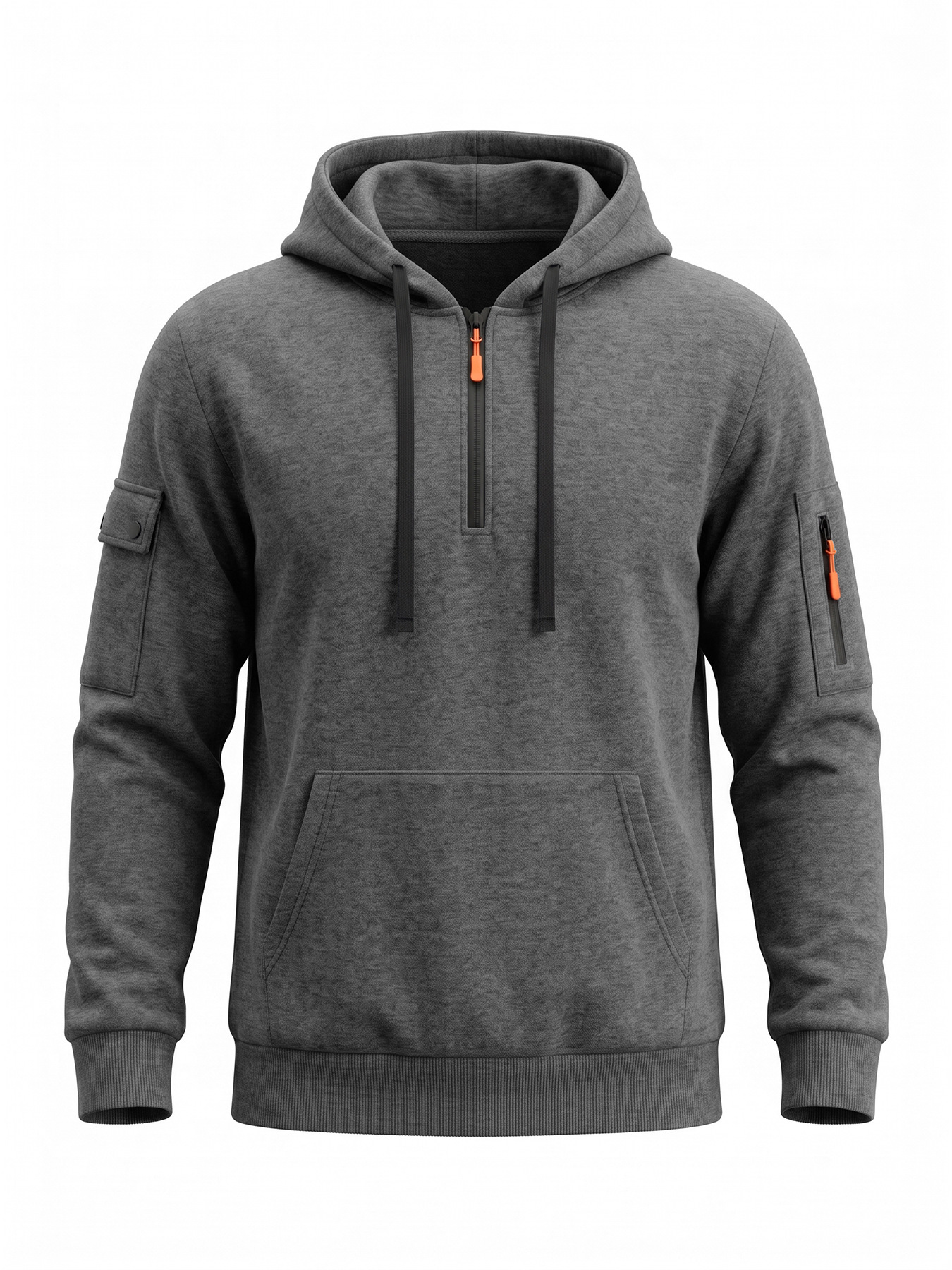 Men's Clothing Tops Sweatshirts Hoodies  Men's Autumn Winter Solid Color Drawstring Hooded Long Sleeve Sweatshirt with Side Zip Thickened Casual Sports Pullover