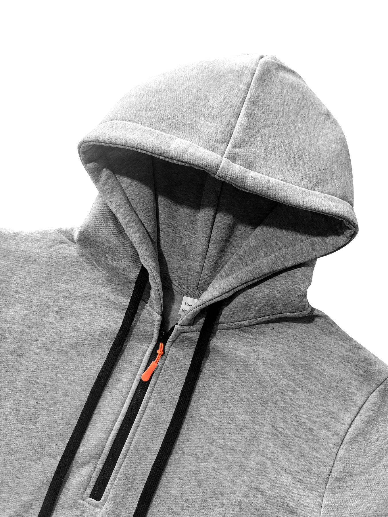 Men's Clothing Tops Sweatshirts Hoodies  Men's Autumn Winter Solid Color Drawstring Hooded Long Sleeve Sweatshirt with Side Zip Thickened Casual Sports Pullover