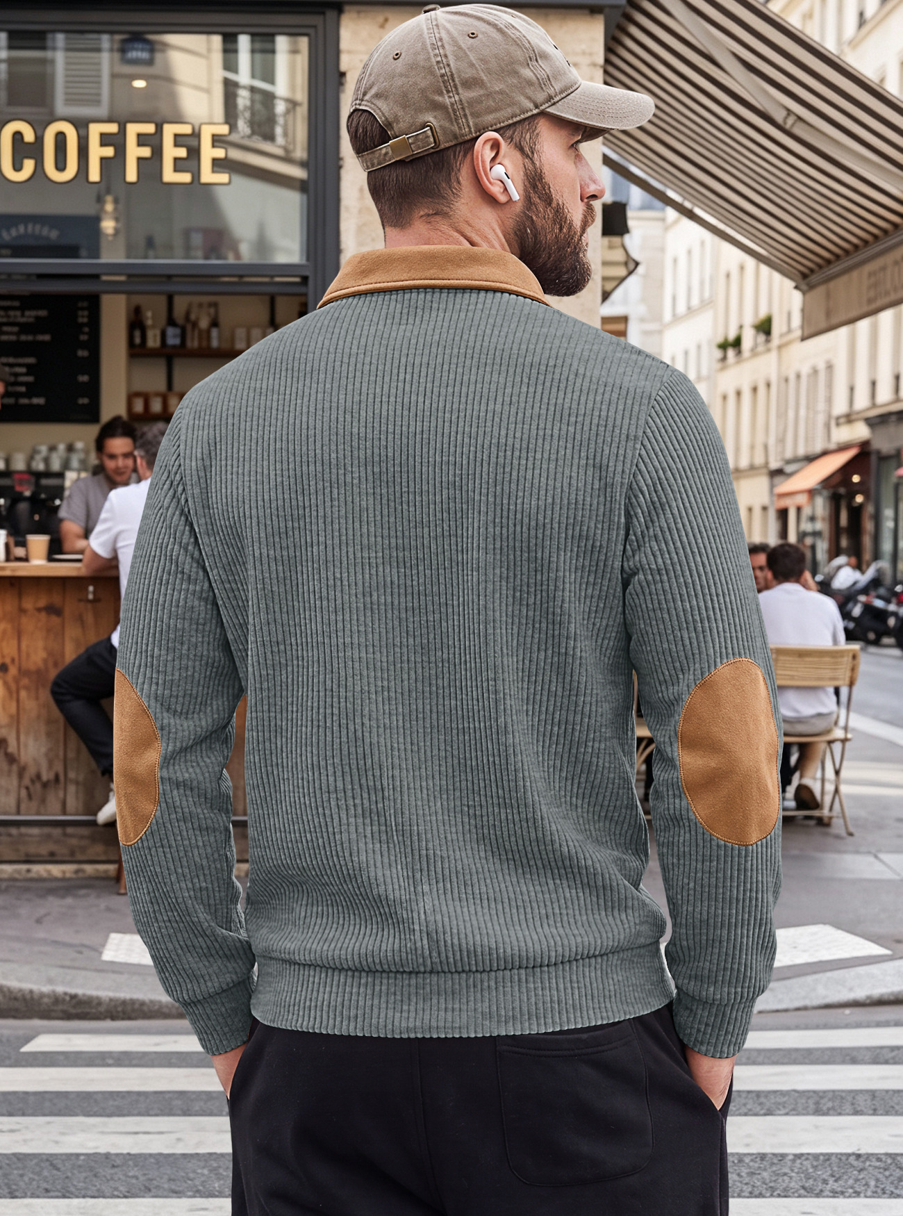 Men's Clothing Tops Sweatshirts Hoodies New Sweater Lapel Patchwork Casual Commute Sports Zip-Up Hoodie for Autumn Winter