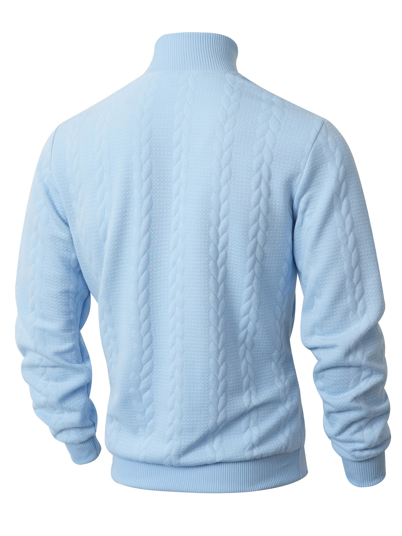 Men's Clothing Tops Sweaters Cardigans Jacquard Knit Sweater New Fall Winter Solid Color High-Neck Warm Casual Men's Long Sleeve Pullover