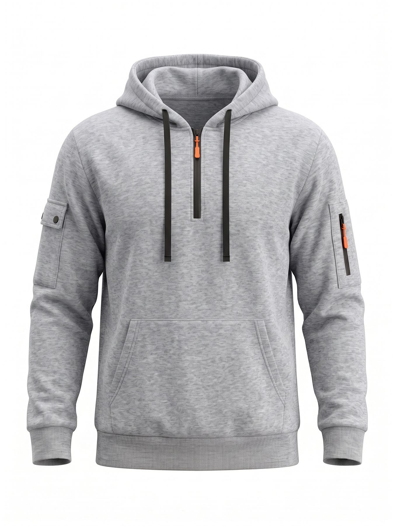 Men's Clothing Tops Sweatshirts Hoodies  Men's Autumn Winter Solid Color Drawstring Hooded Long Sleeve Sweatshirt with Side Zip Thickened Casual Sports Pullover