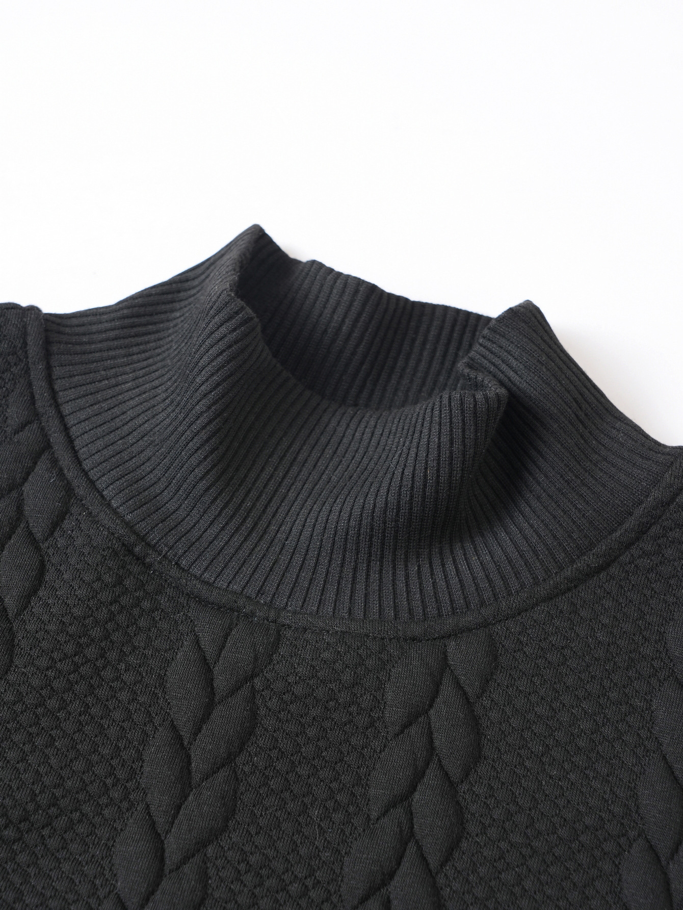 Men's Clothing Tops Sweaters Cardigans Jacquard Knit Sweater New Fall Winter Solid Color High-Neck Warm Casual Men's Long Sleeve Pullover