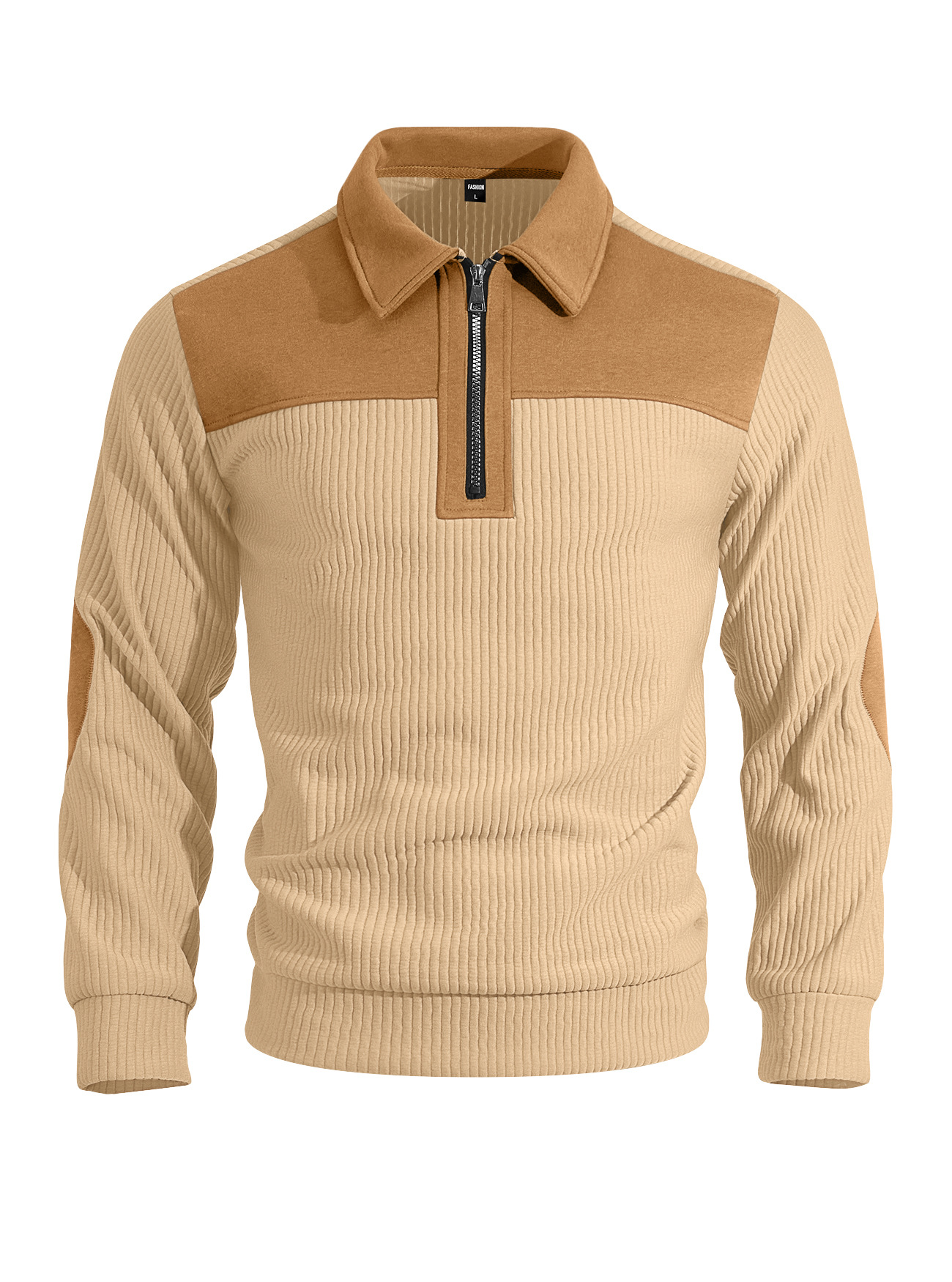 Men's Clothing Tops Sweatshirts Hoodies New Sweater Lapel Patchwork Casual Commute Sports Zip-Up Hoodie for Autumn Winter